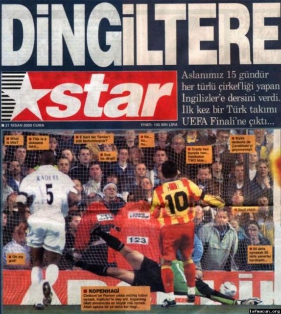 Star gazetesi Galatasaray'ın Leeds United galibiyeti sonrası "Dingiltere" başlığını atalı 13 yıl oldu.