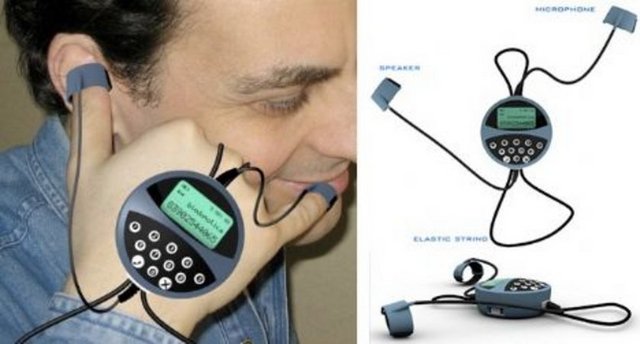 El telefonu - Bu telefon belki de sadece konsept olarak kalmaya mahkum çünkü telefonu ele sabitlemek acı verici. Ayrıca biriyle konuşurken sürekli acı çekmek çok da istenilen bir özellik değil...