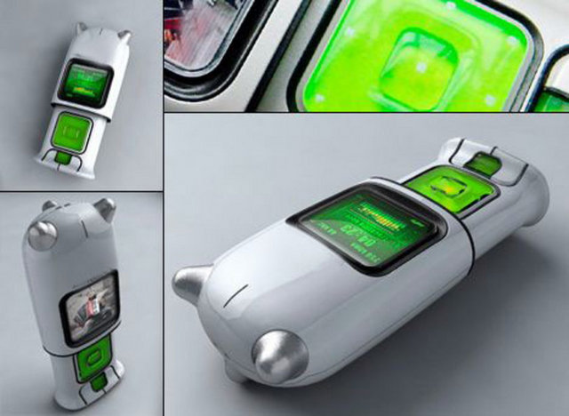 Moto telefon - Telefon şirketleri hergün daha ince bir telefon fikriyle ortaya çıksa da bazıları hala çok büyük hatta çantaya sığmayacak telefon üretmenin peşinde. Bu tanıma uygun bir telefon olan bu dizayn çok şirin gözükse de günümüz telefonlarıyla baş edemeyecek kadar büyük...