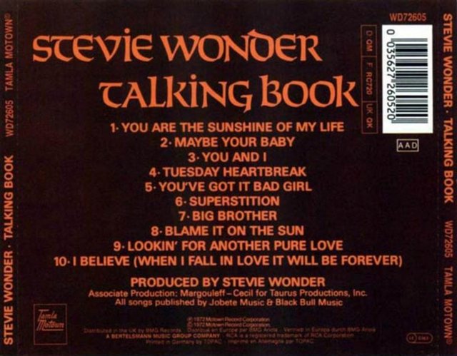 Stevie Wonder - Talking Book (1972) -  - Stevie listelerde daha yukarı tırmanan aşk şarkıları da yazacaktı, ancak hiçbiri Talking Book kadar içten ve ızdırap dolu değildi. Albümün adında anılan kitap, Wonder'ın kalbiydi ve gerçekleri dile getiriyordu.