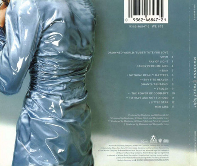 Madonna - Ray Of Light (1998) -  - Ortalığı kasıp kavuran "Ray of Light"ın temelinde Curtis & Muldoon'un anlaşılması güç şarkısı "Sepheryn" yatar. "Sky Fits Heaven", şair Max Blagg'den dizeler içerir.