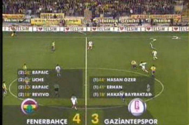 Fenerbahçe-Gaziantepspor: 4-3   21 Mayıs 200'de oynanan lig maçında Fenerbahçe ikinci yarı adeta küllerinden yeniden doğdu. Sarı-lacivertli takım, 3-0'lık yenilgiden 4-3'lük galibiyete ulaştı. Muhteşem geri dönüşün kahramanları Revivo, Rapaiç(2) ve Uche oldu. Milan Rapaiç oynadığı futbol ve attığı muhteşem golle bu geri dönüşün mimarı oldu.
