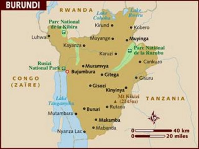 Burundi -  - Burundi Cumhuriyeti, Orta Afrika'da, Büyük Göller bölgesinde küçük bir ülkedir. Tanzanya, Ruanda, Demokratik Kongo Cumhuriyeti (Zaire) ile komşudur, Tanganika Gölü ile kıyısı vardır...