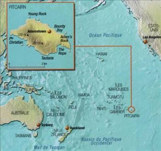 Pitcairn Adaları -  - Büyük Okyanus'un güneyinde volkanik kökenli adadır. Tahiti'nin 2170 km güneydoğusunda yer almaktadır. Pitcairn Adası dışında, üzerinde yerleşme bulunmayan Oeno, Henderson ve Ducie adalarıyla beraber Birleşik Krallık'a bağlı Pitcairn Adaları Denizaşırı Toprağı'nı oluşturur...