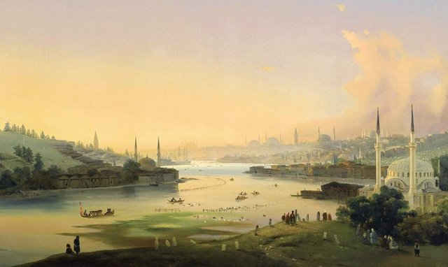 KİMLİK KARTI: - RESSAM: Ippolito Caffi (1814-1866) - RESMİN ADI: 'Haliç'te Gün Doğumu - YAPILIŞ TARİHİ: 1844 - TÜR: Yağlıboya - FİYATI: 941 bin TL -
