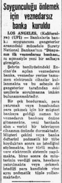 1970 - ATM'nin ayak sesleri duyulmaya başlandı...