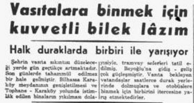 1958 - Şimdi metrobüse binebilmek için en tecrübeli akrobatlardan daha üstün performanslar sergileyen vatandaşlarımız, o yıllarda da aynı çileyi çekiyordu... -  -