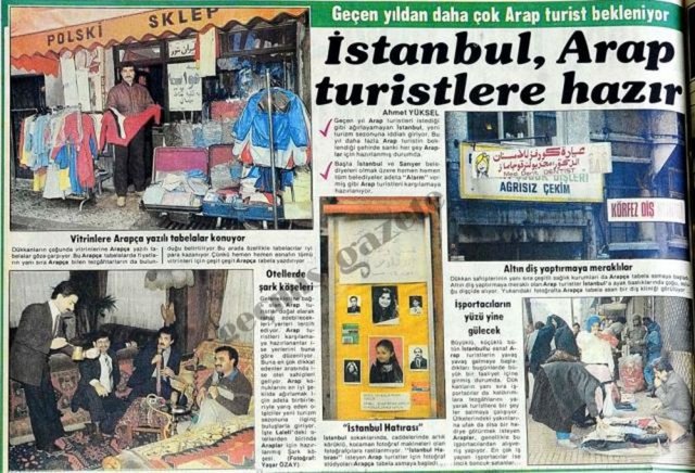 (1985) Geçen yıl Arap turistleri istediği gibi ağırlayamayan İstanbul, yeni turizm sezonuna iddialı giriyor. Bu yıl daha fazla Arap turistin beklendiği şehirde sanki her şey Araplar için hazırlanmış durumda.