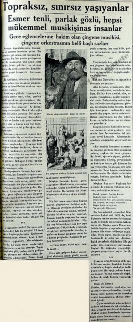 (1936) Gece eğlencelerine hakim olan çingene musikisi, çingene orkestrasının belli başlı sazları -  -