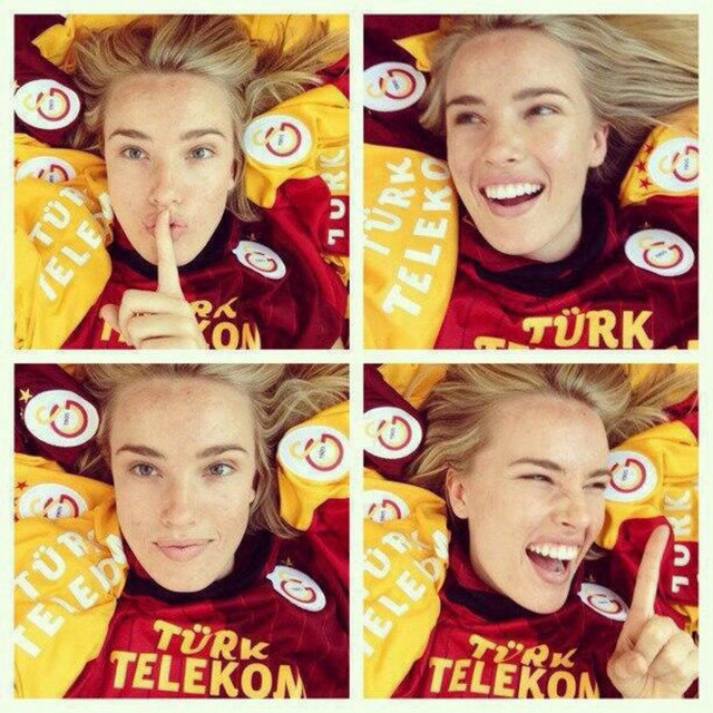 Tam bir Burak Yılmaz hayranı olan güzel taraftar, fotoğraflarını sosyal paylaşım sitesinde yayınlayınca Galatasaray taraftarları arasında bir fenomen haline dönüşüyor.