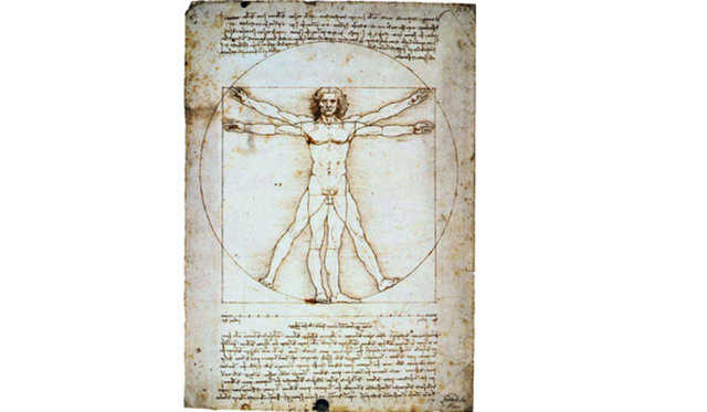 Da Vinci'nin Vitrivius Adamı çizimi - Gallerie dell' Accademia/Venedik/İtalya