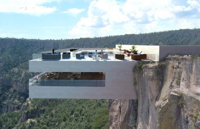 BURADA YEMEK YEMEK CESARET İSTER! - Meksika'daki Copper Kanyonu'ndaki restoran yükseklik fobisi olanların 'korkulu rüyası' olmaya aday.