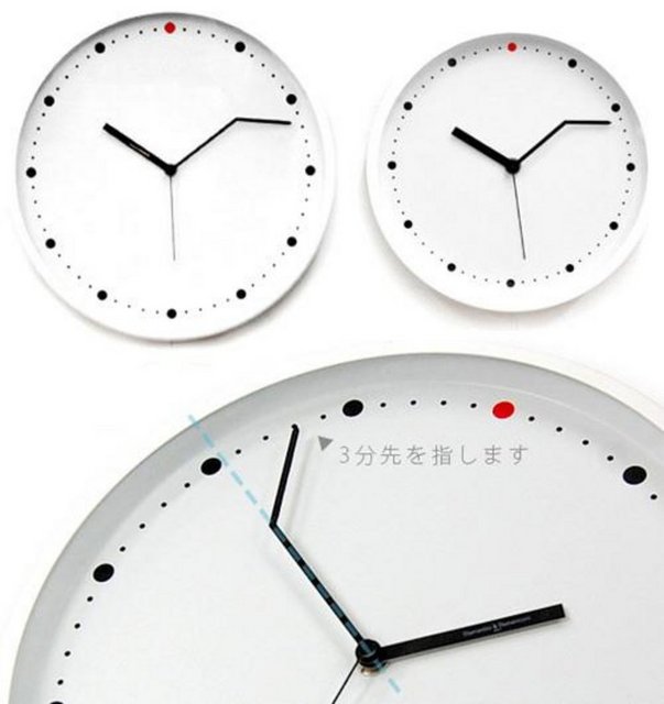 Uykudan uyanmak gibi bitmesi istenmeyen zamanlar için kullanılan biraz daha cümlesini sık sık kullananlar için tasarlamış. Kırık tarafın gösterdiği zaman, gerçek zamanın 3 dakika ilerisi