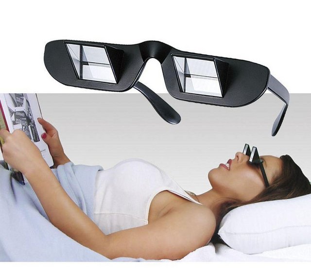 Yatarak kitap okumanızı sağlayan prizma gözlük