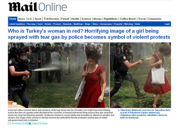 Daily Mail Gezi'yi manşetine taşıdı.