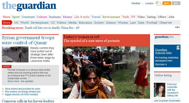 The Guardian; - Başbakan Yardımcısı Bülent Arınç, Gezi Parkı göstericilerine uygulanan polis şiddeti nedeniyle özür dilemesi, The Guardian gazetesinin de dikkatini çekti. İngiliz gazetesi, Başbakan Yardımcısı Arınç'ın özür dilediği açıklamalarına dikkat çektiği haberinde Cumhurbaşkanı Gül'ün "demokratik halklarını dile getirdikleri için göstericileri ustaca övdüğü", cumhurbaşkanlığı seçiminde Başbakan Erdoğan ile yarışabileceği yorumunu yaptı.