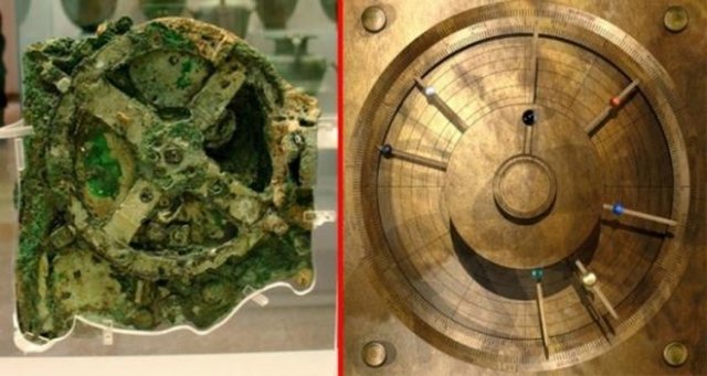 Hem Güneş hem de Ay takvimine göre düzenlenen mekanizma, Ay'ın evrelerini, Güneş ile Ay'ın Zodyak'taki konumlarını, çıplak gözle görülebilen Merkür, Venüs, Mars, Jüpiter ve Satürn'ün sıralanışını gösteriyor.