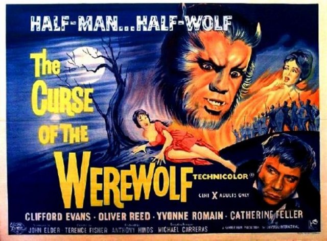 15-Gündüz İnsan Gece Kurt (The Curse of the Werewolf) (1961) 18. yüzyıl İspanya'sında Marki'nin hapsettiği bir dilenci, gardiyanın kızına tecavüz eder. Ormana kaçan hamile kız, karşısında centilmen bilim adamı Don Alfredo'yu ve onun ev işlerini yapan Teresa'yı bulur. Bebeği Leon'u (Oliver Reed) onlara teslim edip ölen kız, yeni maceraya start verecektir. Böylece kurt adamlığın temelleri atılacaktır.