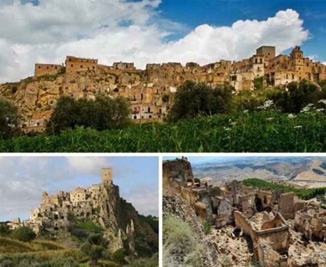 Craco, italya Craco, İtalya'nın Basilicata Bölgesi'nde yer alan etkileyici bir Ortaçağ kenti. 1891 yılında 2 binin üstünde nüfusu olan Craco, kuraklık, deprem, heyelan ve savaşlar nedeniyle zamanla boşalmış. Bölgenin son yerlileri ise 1960 yılında kasabayı terk etmiş...