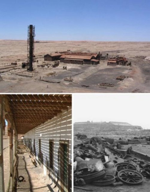 Humberstone, Şili Yeraltı madenlerinin etkisiyle kurulan bu şehir, üretimin durmasıyla terk edilmiş. Şehirde yüzme havuzu, okul, tiyatro ve büyük bir alışveriş merkezi varmış...