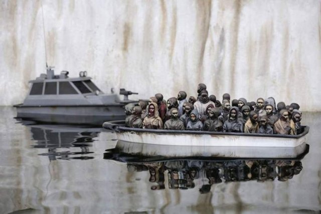 Bu, Banksy'nin 2009'da doğup büyüdüğü Bristol'da açtığı ve yoğun ilgi gören sergiden sonra ilk çalışması.