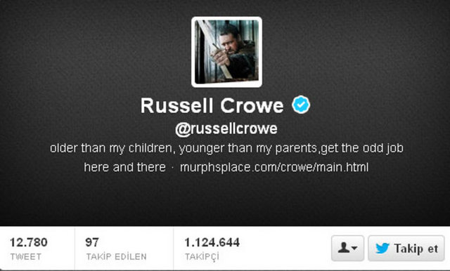 Crowe, 1 milyondan fazla takipçisi olan Twitter hesabına, Türkiye'de harika vakit geçirdiğini yazdı.