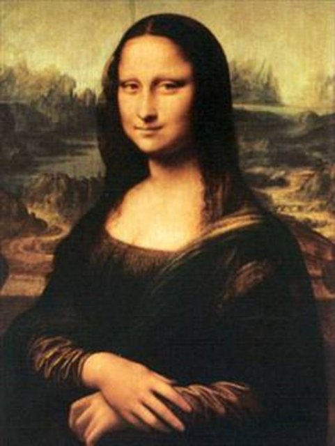 Örneğin Mona Lisa tablosunun boyunun enine oranı Altın Oran'ı verir. Mona Lisa'nın yüzünün etrafına bir dikdörtgen çizdiğinizde ortaya çıkan dörtkenar, bir altın dikdörtgendir. -  - Bu dikdörtgeni, göz hizasında çizeceğiniz bir çizgiyle ikiye ayırdığınızda yine bir Altın Oran elde edersiniz. Resmin boyutları da Altın Oran oluşturmaktadır.