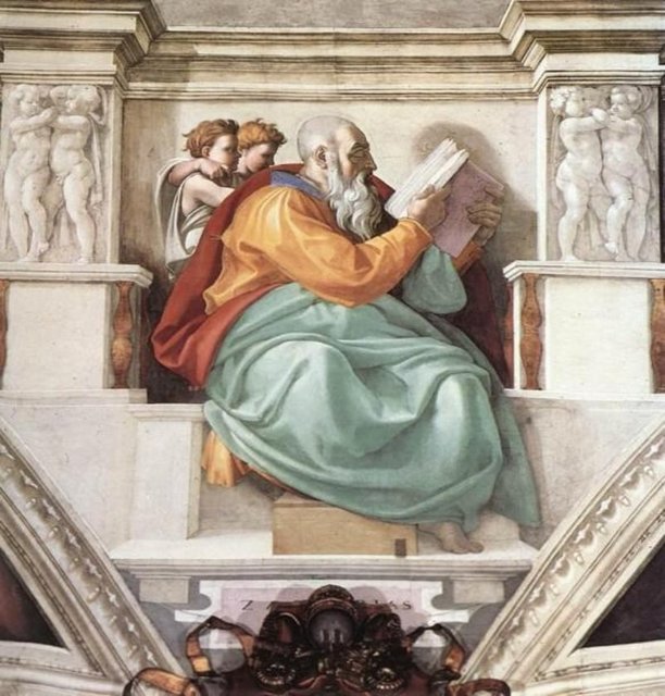 5- "Zekeriya peygamber" Çoğu tarihbilimcinin Papa 2. Julius'un büstü olduğunu düşündüren eser, Michelangelo'nun Papa'ya gönderme yapmasıyla özdeşleştiriliyor.
