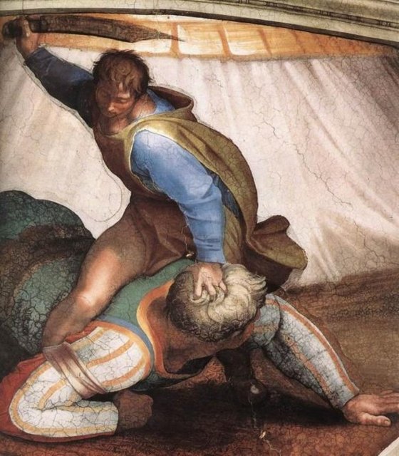 8-"Davut ve Golyat"  Michelangelo'nun bu ünlü eserinin İbranice halflerden oluştuğu biliniyor. Mistik Kabala geleneğinde halfler gücü temsil ediyor.