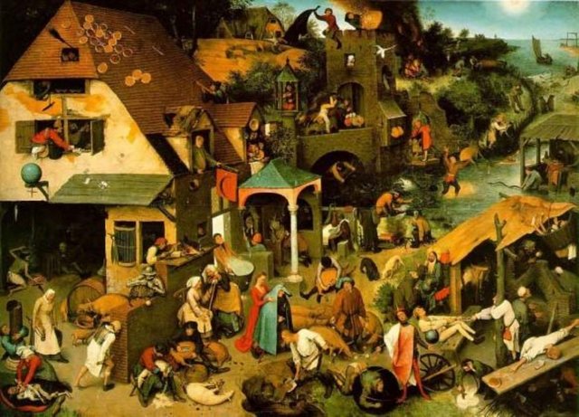 3- "Netherlandish Proverbs" Hollandalıların atasözleri manasına gelir. Pieter Bruegelin ünlü bir tablosunun ismidir. Bu tablo bazı yerlerde blue cloak adıyla da anılır. tablonun isminin Hollanda atasözleri olmasının sebebi, tabloda 90dan fazla atasözünün resmedilmiş olmasıdır.