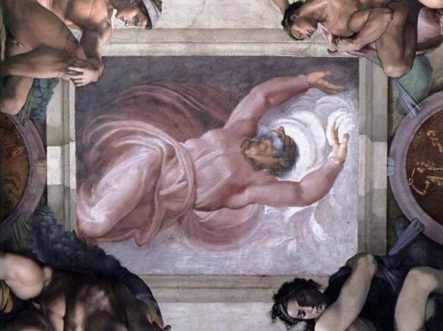6- "Işığın Karanlıktan Ayrılması"  Rönesans döneminin ünlü İtalyan ressamı Michelangelo'ın Vatikan'daki Sistine Şapeli'nin fresklerine resmettiği Tanrı figürünün boğaz ve cüppelerinde anatomik organ görüntülerinin yer aldığı düşünülen şaheseri.