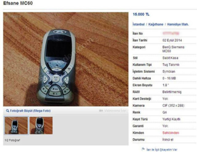 BenQ Siemens MC60'ın satış fiyatı 15 bin TL!