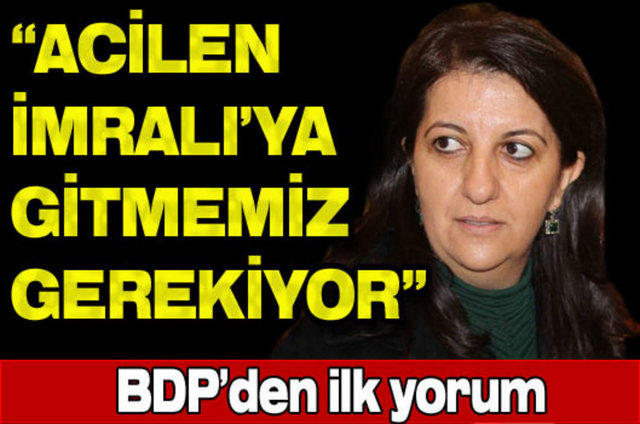 KCK 'nın "çekilmenin durduğu"açıklamasına ilk tepki, çözüm sürecinin aktörlerinden biri olan BDP Grup Başkanvekili Pervin Buldan'dan geldi. Buldan, "Çekilme durdu ama süreç devam ediyor. Bu Hükümete bir mesaj. Hükümetin bir an önce somut adım atması lazım. Bizim acilen İmralı'ya gitmemiz gerekiyor" dedi.