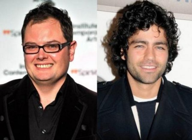 Either Alan Carr ve Adrian Grenier - Carr (solda) ve Grenier 1976 doğumlu. Ama Grenier daha çocuksu görünüyor. -  -  -  -