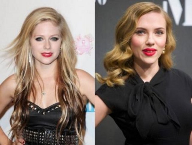 Avril Lavigne ve Scarlett Johansson - Her iki ünlü de 1984 doğumlu. Ama Lavigne zaman zaman tıpkı bu karede olduğu gibi yaşından daha büyük görünebiliyor. -  -  -  -