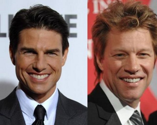 Tom Cruise ve Jon Bon Jovi - 1962 doğumlu Cruise'un sırrı hala çözülebilmiş değil. Yıllar geçiyor ama o hala yaşlanmıyor. -