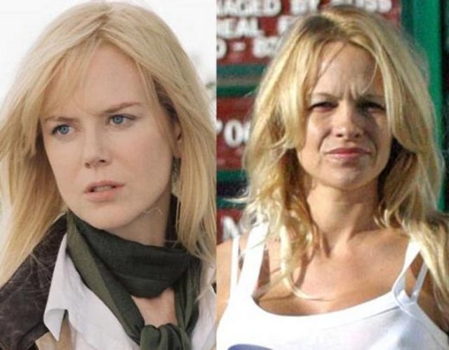Nicole Kidman ve Pamela Anderson - İki ünlü yıldız da 1967 yılında doğdu. Ama sanki doğa Kidman'a ayrıcalık yapmış gibi. -  -