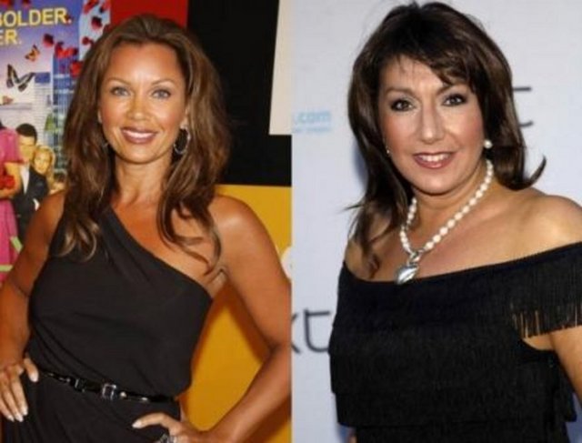 Vanessa Williams ve Jane McDonald - Eski güzellik kraliçesi Vanessa Williams (solda) ve McDonald 1963 doğumlu.Williams biraz makyaj hilesiyle yaşıtından daha genç görünüyor. -  -