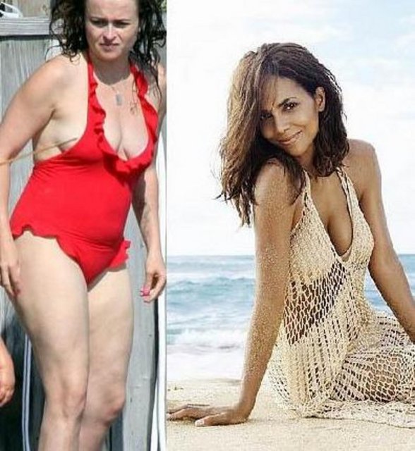 Helena Bonham Carter ve Halle Berry - 1966 doğumlu ünlü yıldızların görüntüleri birbirinden çok farklı. Etine dolgun görüntüsü yüzünden Bonham Carter kimi zaman daha yaşlı görünüyor. Berry ise hem genleri hem de uyguladığı özel beslenme ve spor programı sayesinde yaşından daha genç gösteriyor. -  -  -  -  -