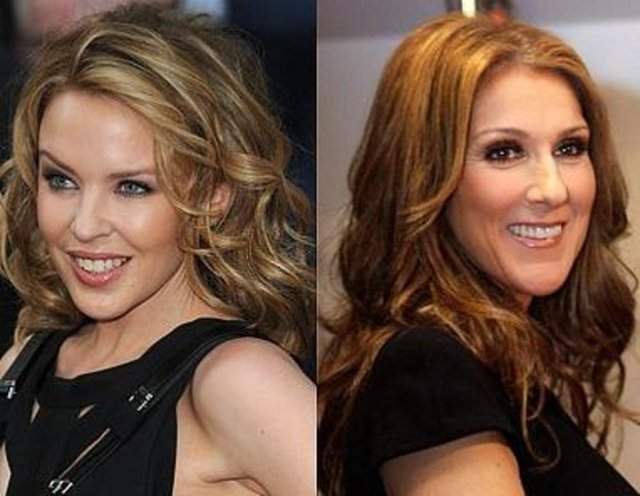 Kylie Minogue ve Celine Dion - İkisi de 1969 doğumlu. Ama Minogue daha bakımlı gibi.. -  -  -  -  -  -  -
