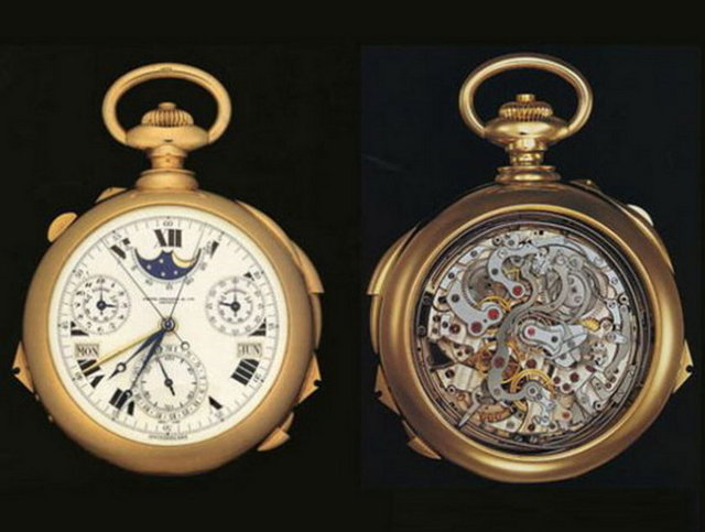 1. Süper komplike: 11 milyon $ New York'lu banker Henry Graves Jr.'ın özel siparişi üzerine 1932'de üretildi. Rekorlar Kitabı'na girdi. 18 kırat altın. Cep saati. Saatin iki yüzü de kullanılabiliyor ve 24 ayrı fonksiyonu var. 1999'da 11 milyon dolara satıldı.