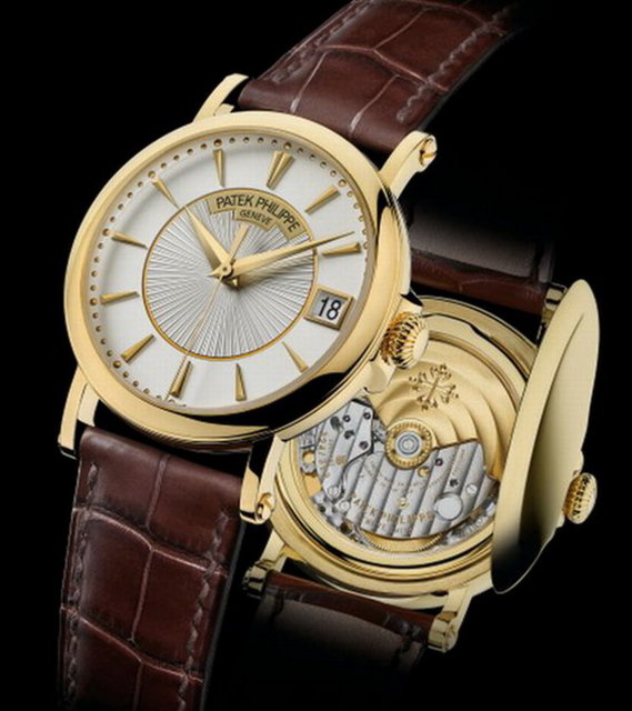 15. Calatrava: 25.8 bin $ Beyaz veya sarı altın. Arkasından mekanizma görülüyor.