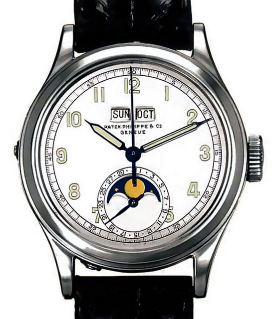 7. Model 1591: 2.2 milyon $ 2007'de Christie's'te satıldı. 1944 üretimi. Çelik, suya dayanıklı ve ayışığı göstergesi var. Günü ve ayı da gösteriyor.