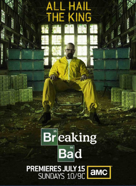 2- Breaking Bad:  ABD drama televizyon dizisidir. 50 yaşında, lisede kimya öğretmeni olan Walter White (Bryan Cranston), maddi açıdan ailesinin gereksinimlerini karşılayabilmek için araba yıkamacısında ek iş yapmaktadır ancak bir süre sonra ileri derecede akciğer kanseri olduğunu ve çok kısa bir ömrünün kaldığını öğrenir. Dizide Walter White ailesine para bırakabilmek için, uyuşturucu yaptığını bir rastlantı sonucu öğrendiği eski öğrencisi Jesse Pinkman (Aaron Paul) ile birlikte metamfetamin işine girer.