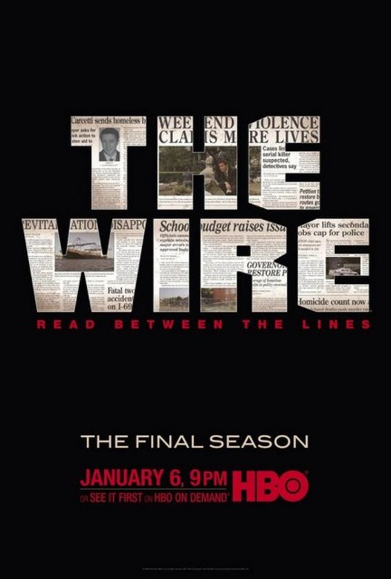 <b>5- The Wire: </b> Baltimore, Maryland'de geçen bir drama dizisidir. ABD'de HBO'da yayınlanan dizinin yapımcısı ve yazarı, eski polis muhabiri David Simon'dır. Yayınına 2 Haziran 2002'de başlanan dizi beş sezonun ardından, 9 Mart 2008'de sona erdi.