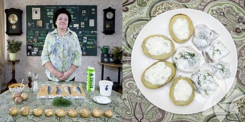 Letonya: Patates ve süzme peynir ile ringa balığı