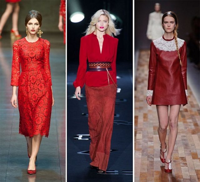 Kırmızının tüm tonları - solgun, beyaz tenliler için - idealdir. -