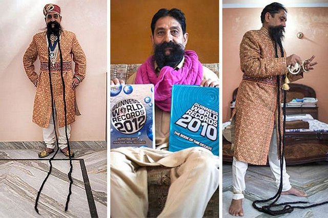 2012 yılında Guinness Rekorlar Kitabı'na giren adam Hindistan'da bıyığın gurur ve saygı sembolü olduğunu ve bir erkek için paha biçilmez olduğunu belirtti.