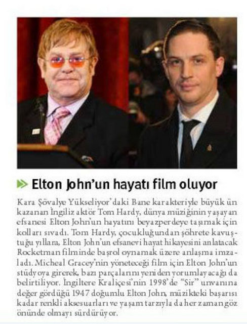 Başakşehir Belediyesi'nin kasım ayı bülteninde ünlü İngiliz şarkıcı Elton John'un hayatının anlatılacağı filme yer verilmesi tartışma yarattı.