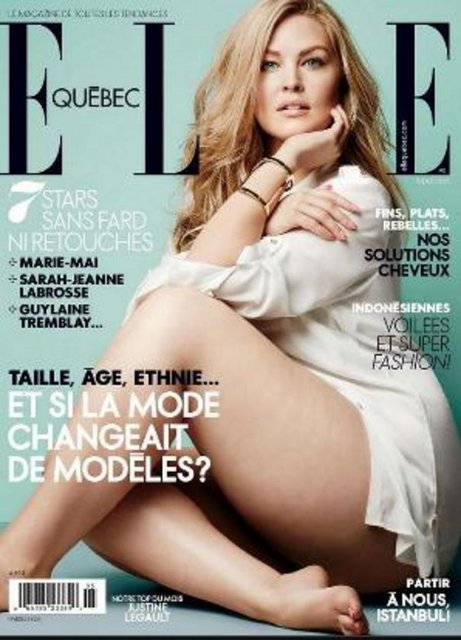 Justin LeGault da son dönemin gözde iri beden mankenlerinden. Geçen Mayıs ayında Elle dergisine kapak pozu verdi.